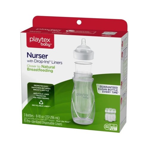 PlaytexBaby Playtex Baby™ Anti-Colic Nurser Bottles with Drop-Ins® Liners – 3 Pack (ENF) - Playtex Baby™ Anti-Colic Nurser Bottles with Drop-Ins® Liners – 3 Pack (ENF)