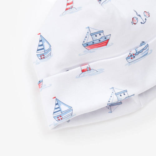 Kissy Kissy - White Pima Cotton Seas The Day Hat | Childrensalon