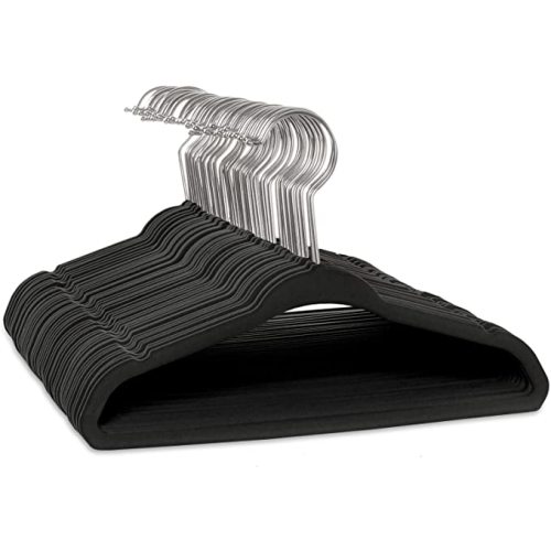 Casafield 50 Velvet Baby Hangers - 11" Size for Infant & Toddler Clothes - Black