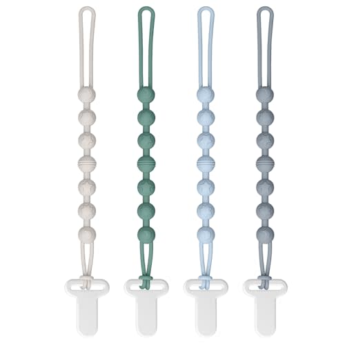 Pacifier Clips Baby Boys: One-Piece Baby Pacifier Clip, 100% Food Grade Silicone, Pacifier Holder Clip for Boys and Girls, Baby Newborn Essentials, Soft and Flexible Silicone Pacifier Clip