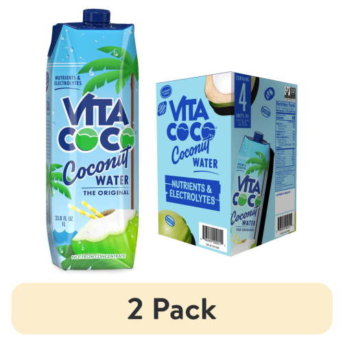 (2 pack) Vita Coco Coconut Water, Pure, 33.8 Fl Oz, 4-Pack