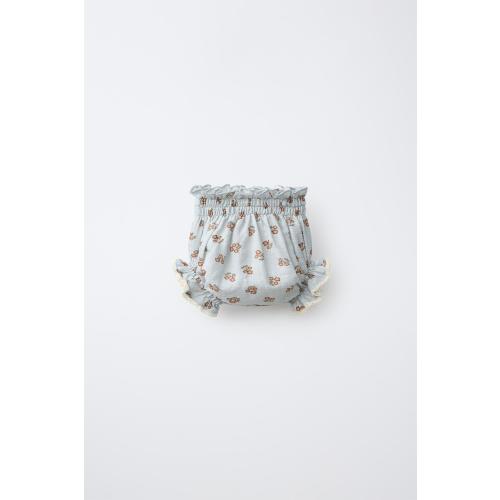 FLORAL PRINT LACE TRIM UNDERWEAR