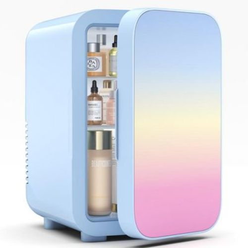 Morfone 6L Blue Mini Car Fridge with Cooling and Heating Function Dual Use for Home and Summer Camping