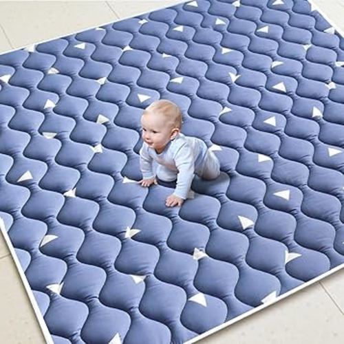 Premium Foam Baby Play Mats for Floor 74" X 50", Extra Large Soft Thicker Activity Playmats for Babies, Toddlers, Infants, Foldable Washable Baby Crawling Mat for Playpen