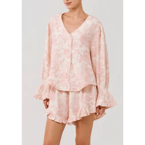 LUXE RUFFLED MUSLIN SET (BABY PINK, S/M)