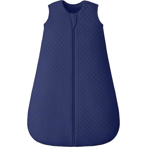 Baby Sleep Sack 6-12 Months 2.5 TOG, Winter Cotton Sleep Sacks Newborn and Infant, Warm Quilted Baby Wearable Blanket, Newborn Sleeping Bag with 2-Way Zipper Blue 1 Pack