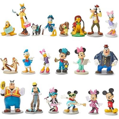 Disney Store Official Mickey Mouse & Friends Mega Figure Set - 20 Fully Sculpted Figurines - Includes Mickey, Minnie, Donald, Goofy, Pluto, & More for Fans of Toy Figures & Playsets
