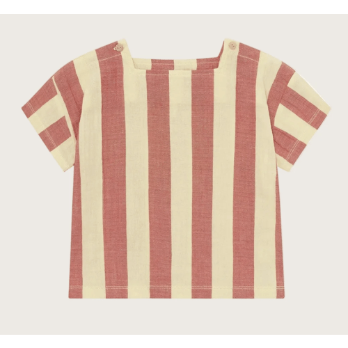 Tomato Stripes Square Neck T-Shirt | Organic Zoo