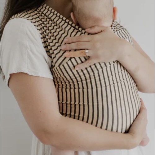 The Affogato Beluga Baby Wrap | Latte Stripe Bamboo Baby Carrier - Beluga Baby Carriers