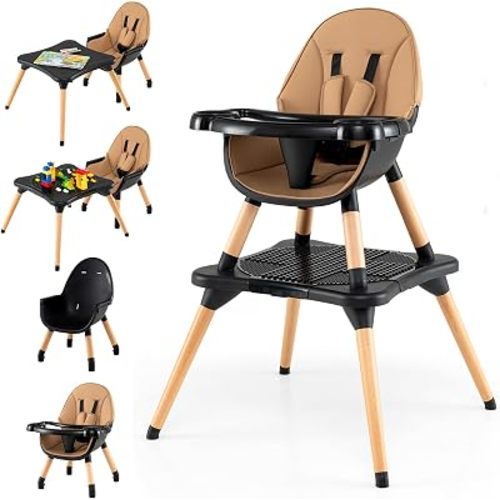 KOTEK 6 in 1 High Chair, Convertible Highchairs for Babies and Toddlers