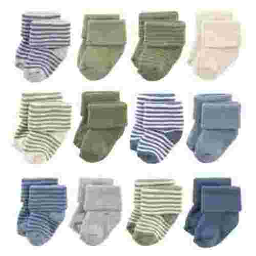 Hudson Baby Boy's Cotton Socks, Blue Sage Stripe