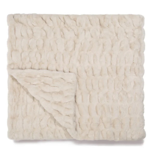Antique Ivory Throw Blanket in Faux Fur | Lola Blankets