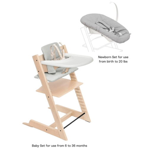 Tripp Trapp® High Chair², Cushion, Tray & Newborn Bundle
