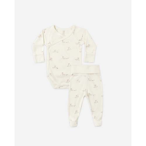 0-3M Side Snap Bodysuit + Pant Set || Bunnies – Quincy Mae