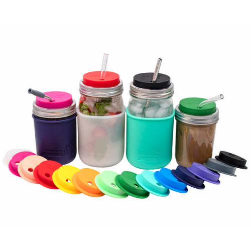 Silicone Sleeve for Regular Mouth Half Pint 8oz Mason Jars