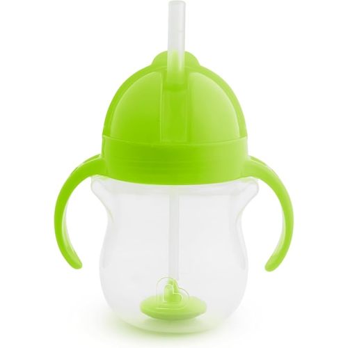 Munchkin Any Angle Sippy Cups for Toddlers 1-3, Straw, 2 Pack, Blue/Green