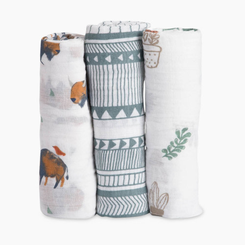 Little Unicorn Cotton Muslin Swaddle Blanket 3 Pack - Bison