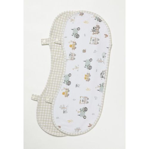 Living Textiles Baby 2-pk. Tractor Ride Cotton Burp Cloths