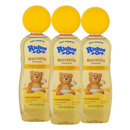 Ricitos de Oro Chamomile Manzanilla, Baby Shampoo, Hypoallergenic, 3 Pack, 8.4 FL Oz Bottles