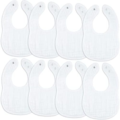 Comfy Cubs Muslin Baby Bibs, Drool Bibs, 100% Cotton Adjustable with Easy Snaps, Teething & Drooling, Soft & Absorbent