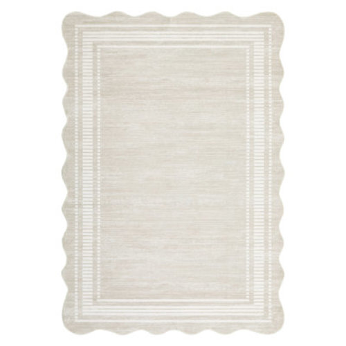 Machine Washable Rug with Rubber Backing Border Design Non-Slip Carpet for Living Room, Bedroom, Dining Room, Office, Playroom | Wayfair