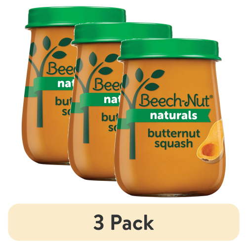 (3 pack) Beech-Nut Naturals Stage 1 Baby Food, Butternut Squash, 4 oz Jar