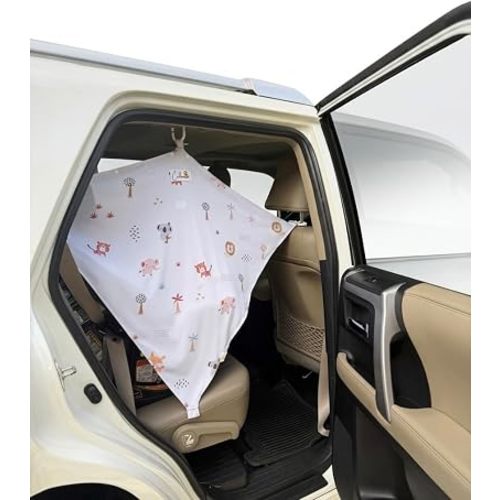 Multi-Use Car Window Shade for Babies & Toddlers, Can be Used as a Nursing Cover and Car Seat Cover, Newborn Essentials, Expecting Mothers and Infants Must Have, Travel Essentials