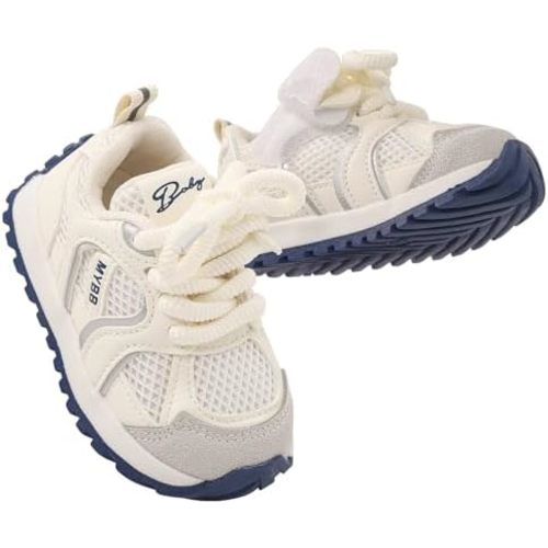 Toddler Boy Girl Sneakers Fixed-tie Flexible Baby Walking Running Tennis Athletic Shoes