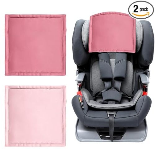 Satin Car Seat Headrest Cover for Baby, 2 Pack Hair Protector
