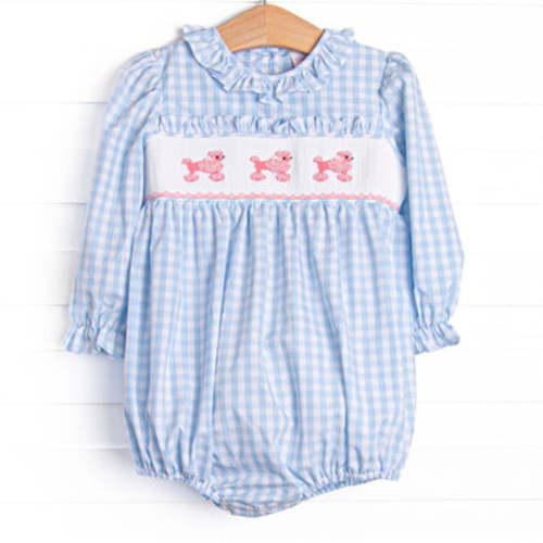 Toodles, Poodles Smocked Bubble, Blue – Stitchy Fish