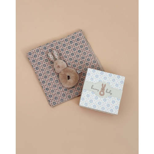 Maileg Bunny Rattle & Burp Cloth Set - Cream Peach– Odin Parker