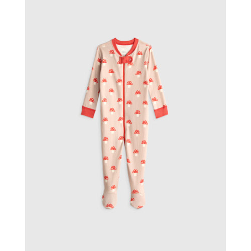 100% Organic Cotton Footie Pajama in Mushrooms