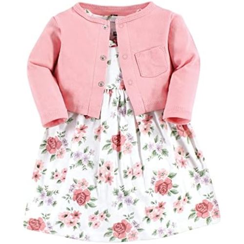 Hudson Baby Baby Girls' Cotton Dress and Cardigan Set