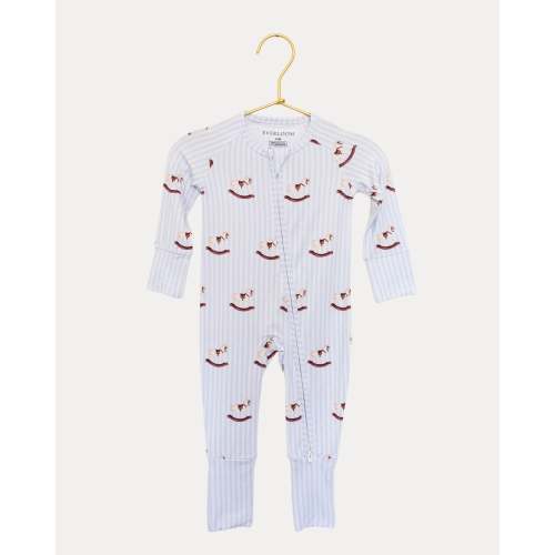 Rocking Horse Bamboo Baby Footie Pajamas – Zippered Sleeper – Everloom
