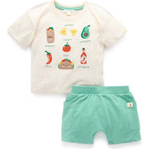 Small Bites Tee & Short Set Iguana - Purebaby | Maisonette