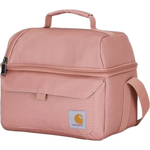 Carhartt 12 Can Two Compartment Lunch Box | Durable, Fully-Insulated Lunch Bag for Women & Men, Duck Blind Case, Large Lunchbox (Rose Tint)