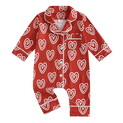 Balaflyie Baby Girl Button Down Pajamas Romper One-Piece Jumpsuit Long Sleeve Sleeper Infant Sleepwear