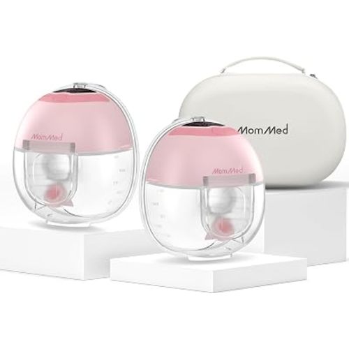 MomMed S33 Wearable Breast Pump Hands-Free Double Electric, 6oz, BPA-Free