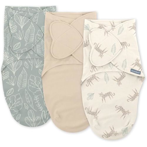 SwaddleMe by Ingenuity Monogram Collection Baby Swaddle Blanket, Born Free