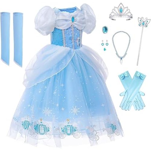 Princess Costume Girls Dress Up Butterfly with Accessories for Halloween Birthday Cosplay Carnival Party
