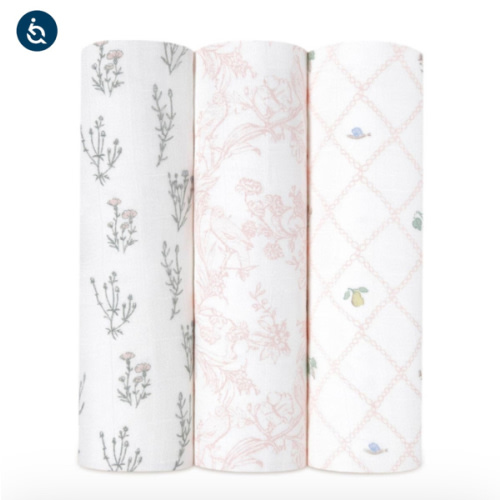 French Floral Silky Soft Swaddle 3 Pack | aden + anais