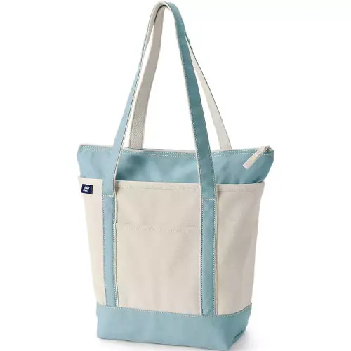 Medium 5 Pocket Open Top Canvas Tote Bag | Lands' End