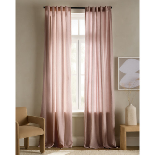 European Linen Curtain in Rose Quartz