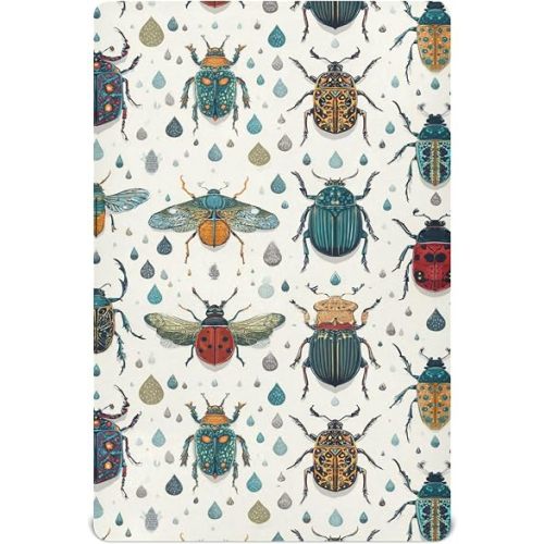 Insect Bugs Pattern Vintage Crib Sheets Soft Breathable Fitted Baby Crib Sheets Mattress Cover for Girls Boys, 52" x 28" x 9"