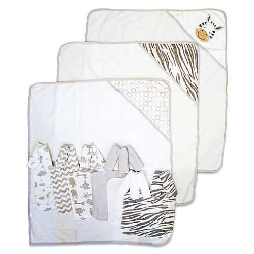 SpaSilk® 23-Piece Zebra Bath Gift Set in Grey/White