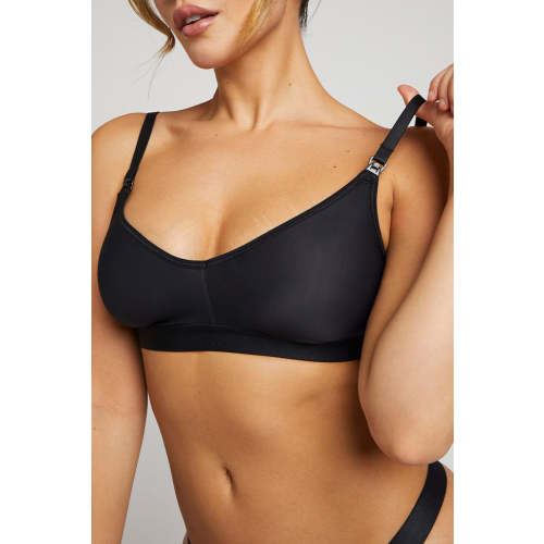 Silky Nursing Bra in Black | Black Maternity Bra - Negative Underwear