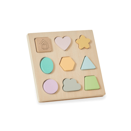 PASTEL - Shapes Wooden Puzzle| Coco Village
