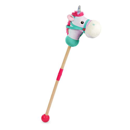 Battat Unicorn Pal Hobby Horse with Realistic Sounds Stick Horse Plush Fabric Unicorn Toy for 2 Years +