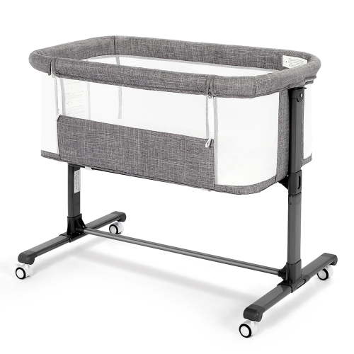 AILEEKISS Baby Bassinet with Wheels, Height Adjustable Newborn Bedside Sleeper for Baby, Grey - Walmart.ca