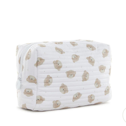 Cosmetic Bag - Quilted Everyday Bag - Teddy Bear